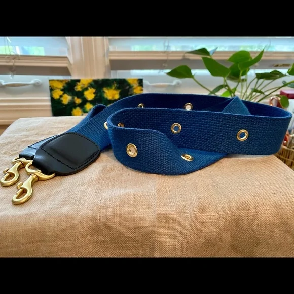 Clare V Blue and Black Strap with Gold Accents - Picture 2 of 3